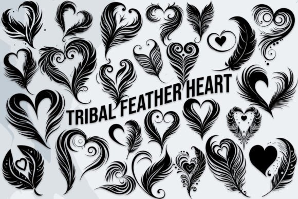 Tribal Feather Heart Font: A Bold Typeface for Digital Design